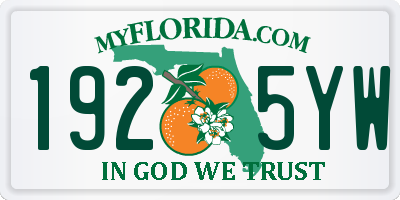 FL license plate 1925YW