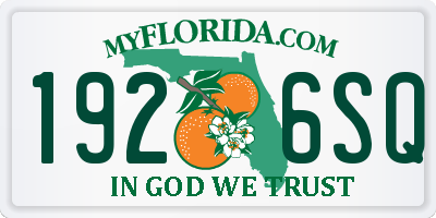 FL license plate 1926SQ