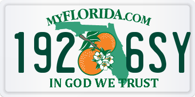 FL license plate 1926SY