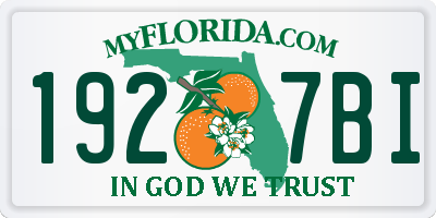 FL license plate 1927BI