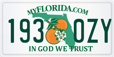 FL license plate 1930ZY