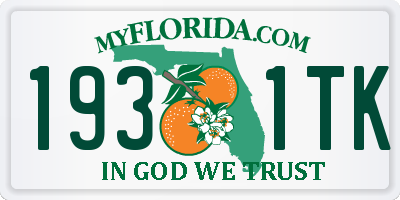 FL license plate 1931TK