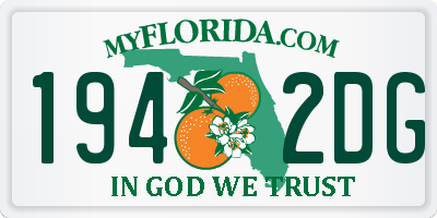FL license plate 1942DG