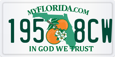 FL license plate 1958CW