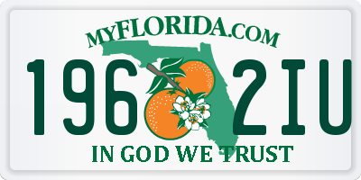 FL license plate 1962IU