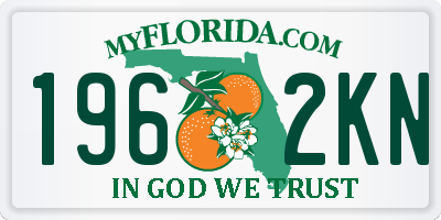 FL license plate 1962KN