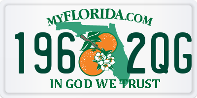 FL license plate 1962QG