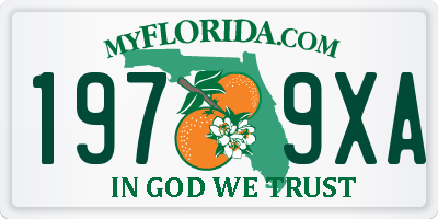 FL license plate 1979XA