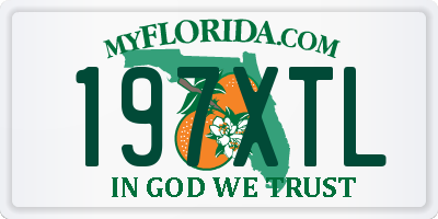 FL license plate 197XTL