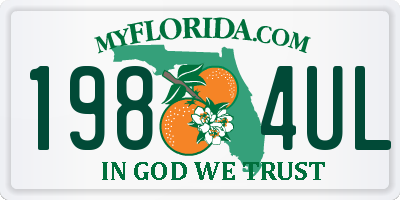 FL license plate 1984UL