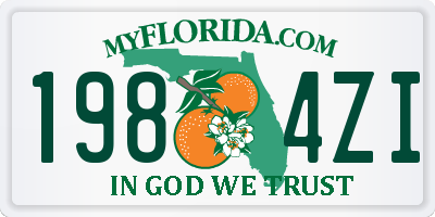 FL license plate 1984ZI