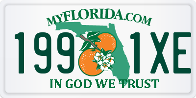 FL license plate 1991XE
