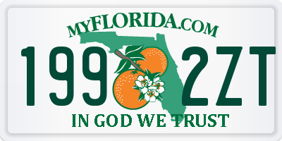FL license plate 1992ZT