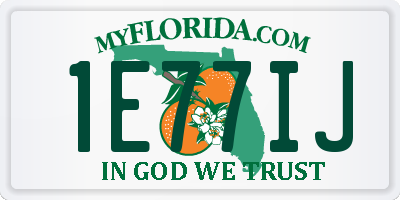 FL license plate 1E77IJ