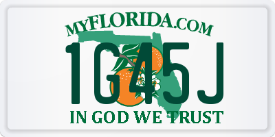 FL license plate 1G45J