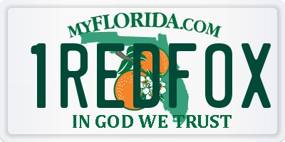 FL license plate 1REDFOX