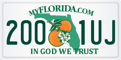 FL license plate 2001UJ