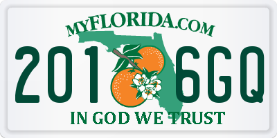 FL license plate 2016GQ