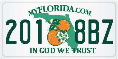 FL license plate 2018BZ