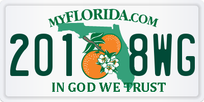 FL license plate 2018WG
