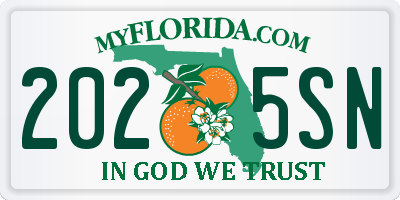 FL license plate 2025SN