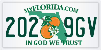 FL license plate 2029GV