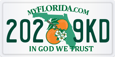 FL license plate 2029KD