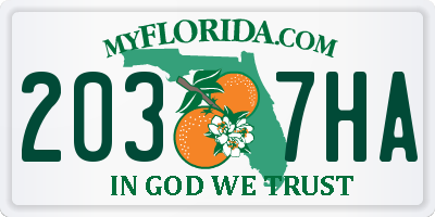 FL license plate 2037HA