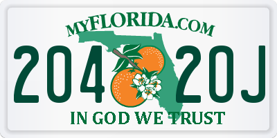 FL license plate 2042OJ