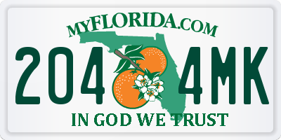 FL license plate 2044MK