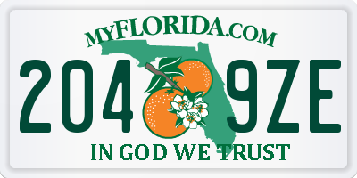 FL license plate 2049ZE