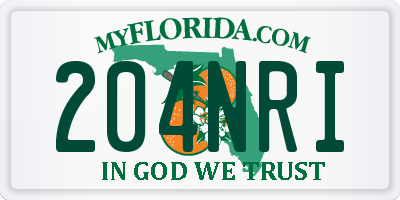 FL license plate 204NRI