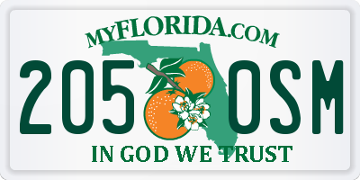 FL license plate 2050SM