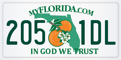 FL license plate 2051DL