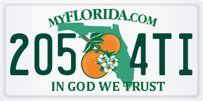 FL license plate 2054TI