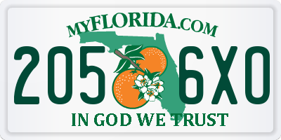 FL license plate 2056XO