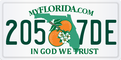 FL license plate 2057DE
