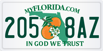 FL license plate 2058AZ