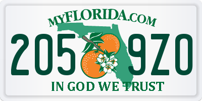FL license plate 2059ZO