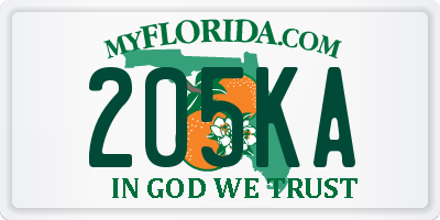 FL license plate 205KA