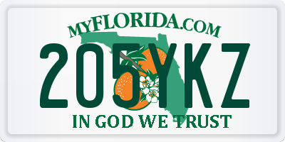 FL license plate 205YKZ