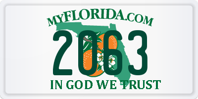 FL license plate 2063