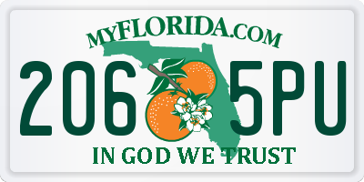 FL license plate 2065PU