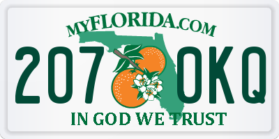 FL license plate 2070KQ