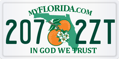 FL license plate 2072ZT