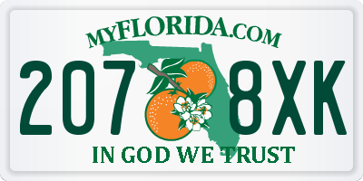 FL license plate 2078XK
