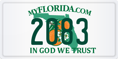 FL license plate 2083