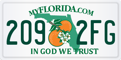 FL license plate 2092FG