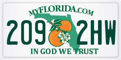 FL license plate 2092HW