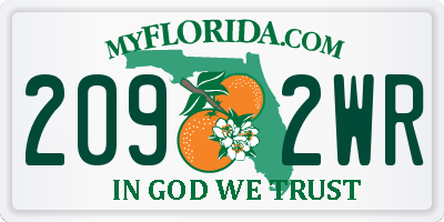 FL license plate 2092WR